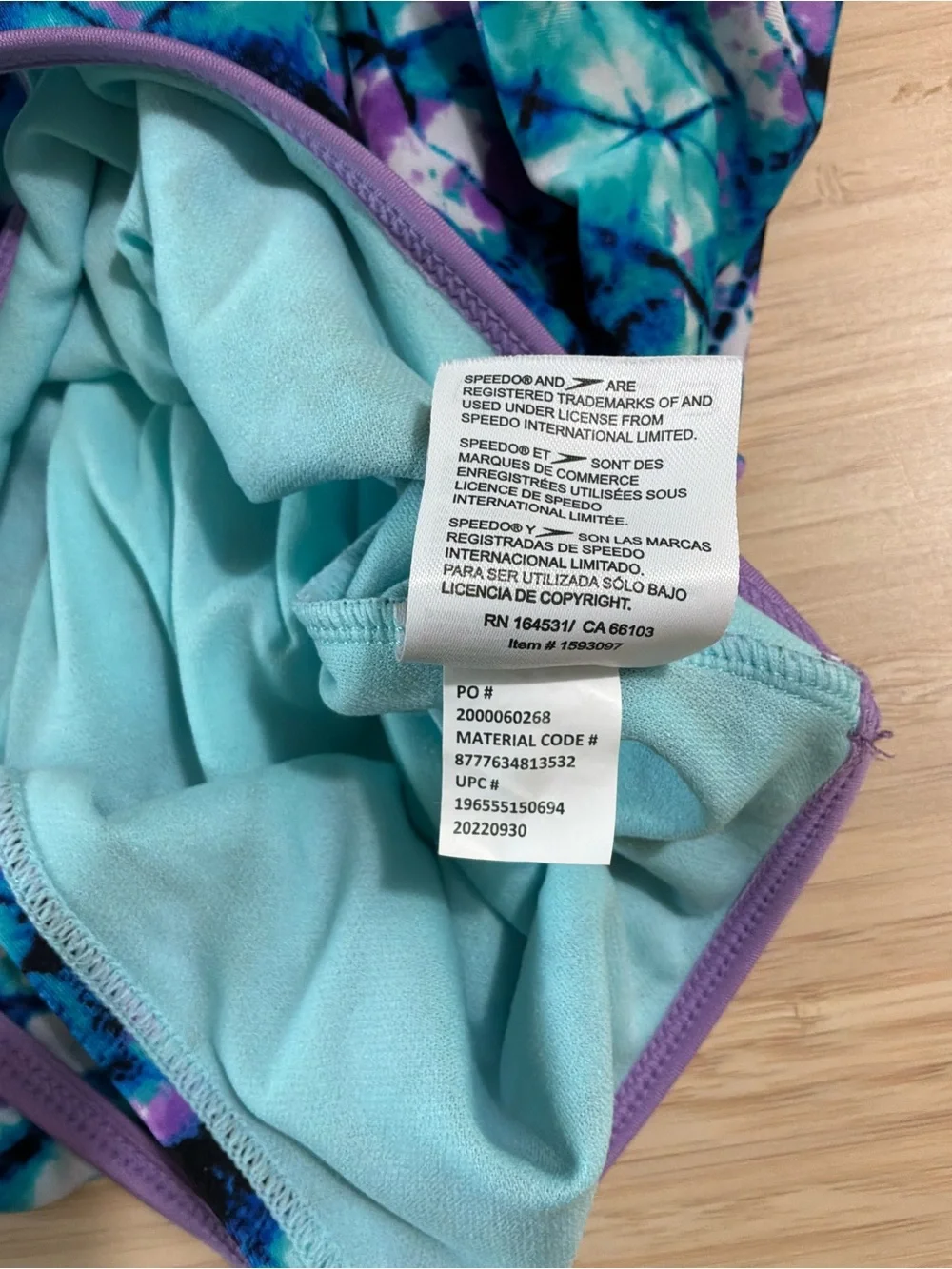 Speedo Girls Tie-dye One-Piece Swimsuit Medium